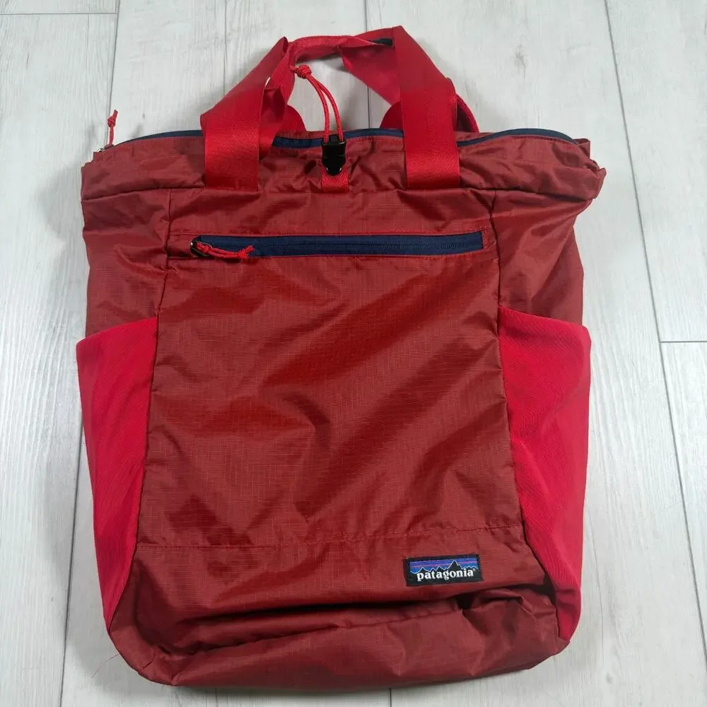 Patagonia Red Ultralight Black Hole Tote Bag Red Convertible Backpack Travel